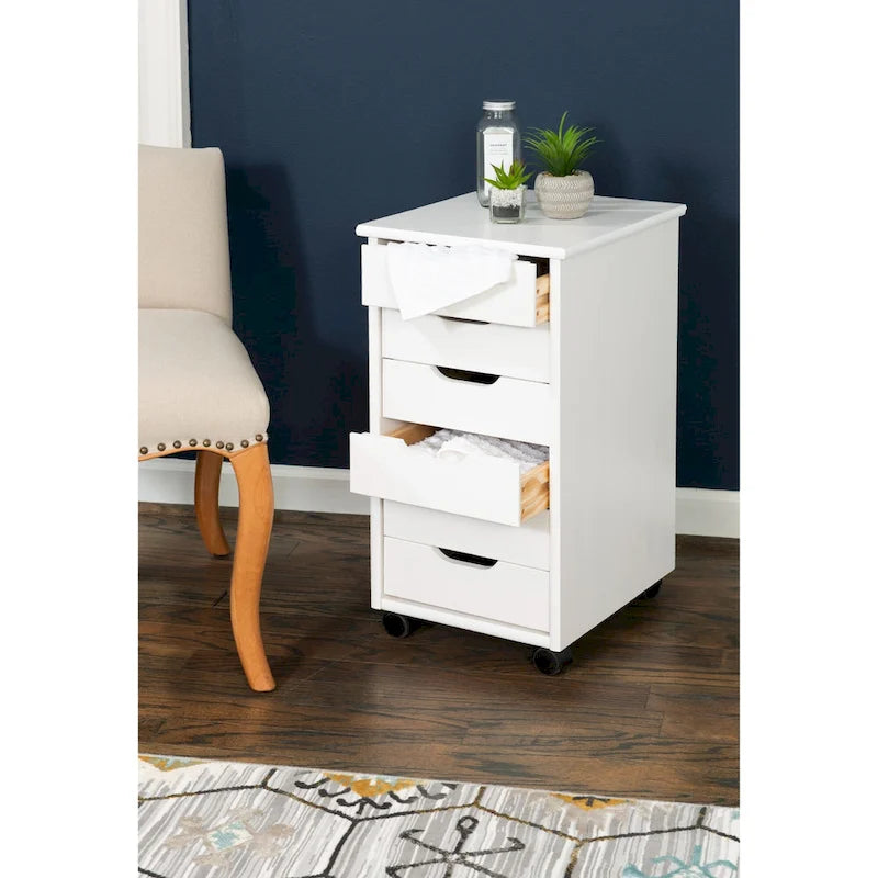26 Weißer Rollschrank mit 6 Schubladen