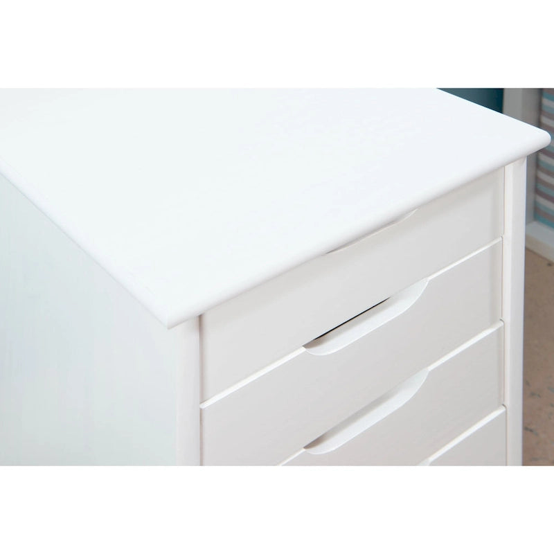 Meuble de rangement blanc roulant de 26 avec 6 tiroirs