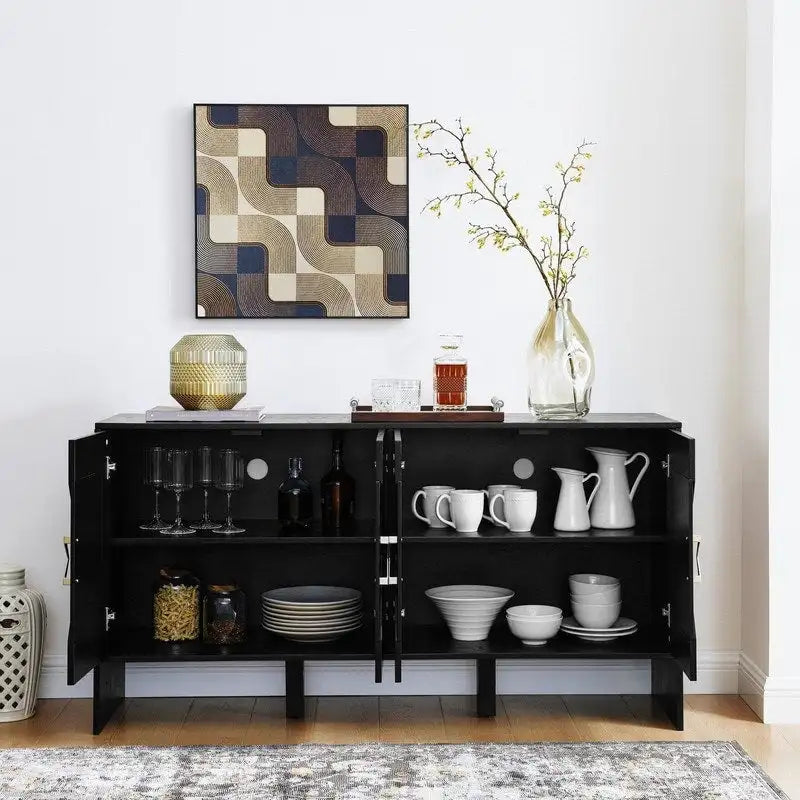 Buffet moderne de style milieu du siècle de 60 avec rangements pour une maison bien organisée