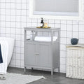 Freistehender moderner Badezimmerschrank mit Türen und offenem Regal - 11.75T x 23.5B x 32.25H