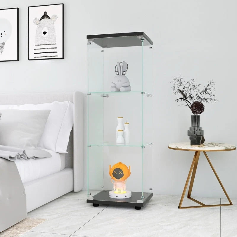 Moderne Glasvitrine, Küchenschrank, Aktenschrank mit 3 Regalböden