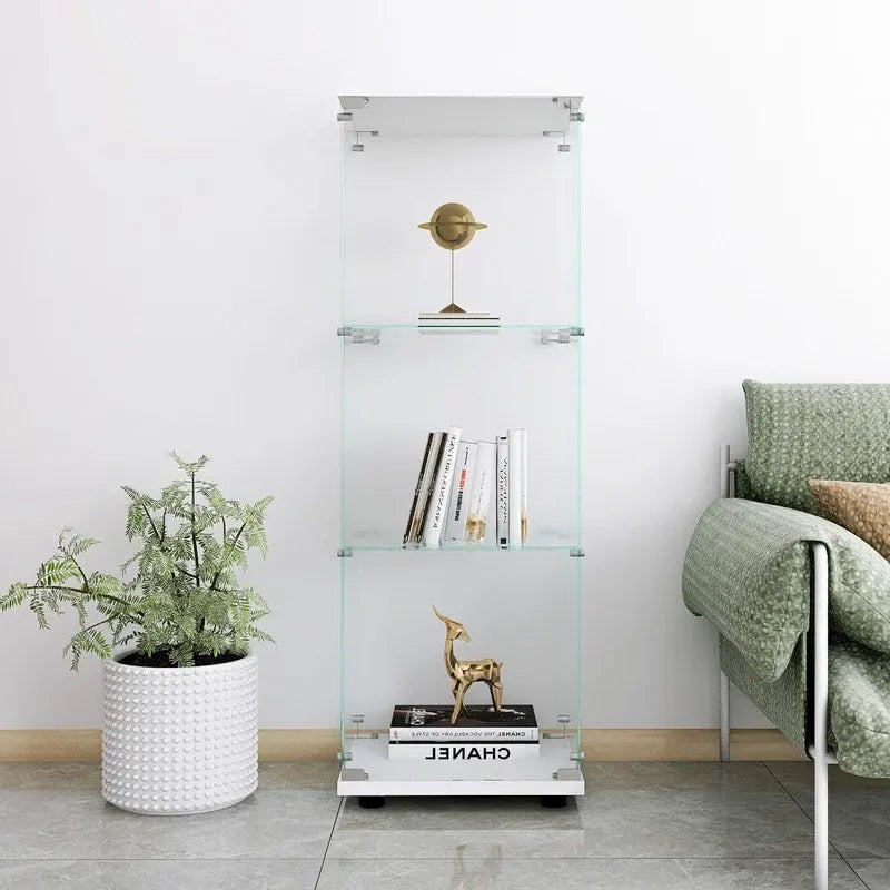 Moderne Glasvitrine, Küchenschrank, Aktenschrank mit 3 Regalböden