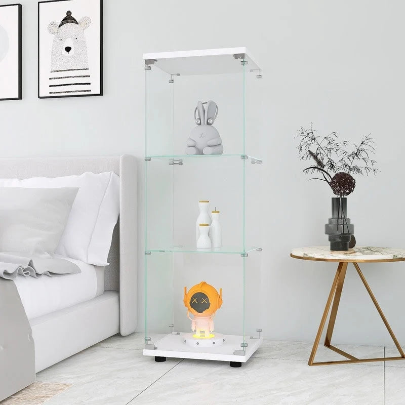 Moderne Glasvitrine, Küchenschrank, Aktenschrank mit 3 Regalböden