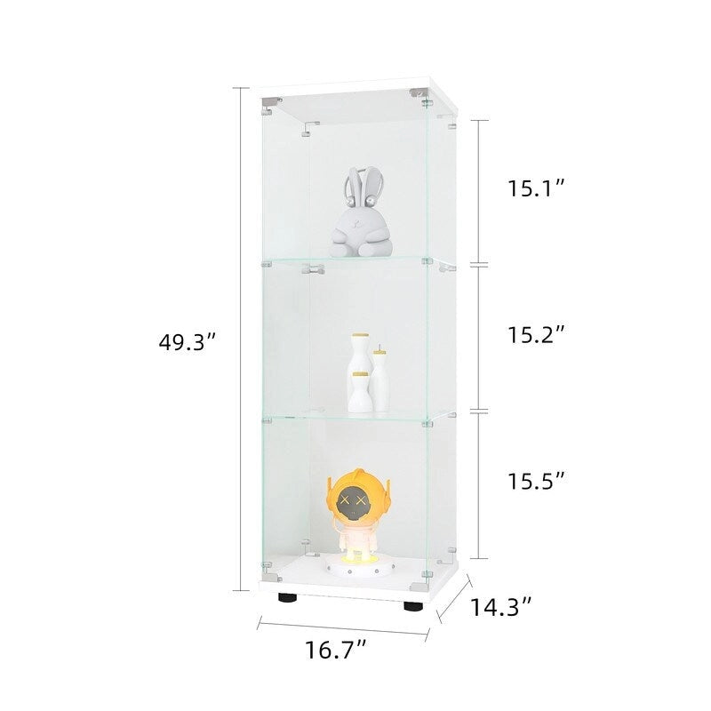 Moderne Glasvitrine, Küchenschrank, Aktenschrank mit 3 Regalböden