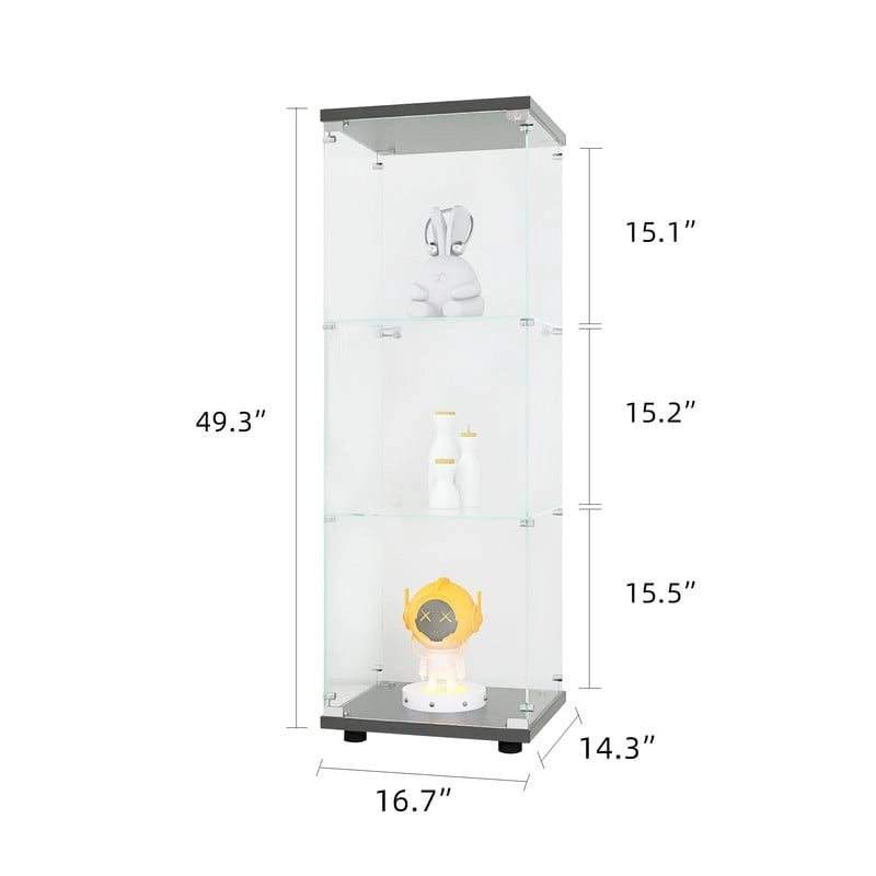 Moderne Glasvitrine, Küchenschrank, Aktenschrank mit 3 Regalböden