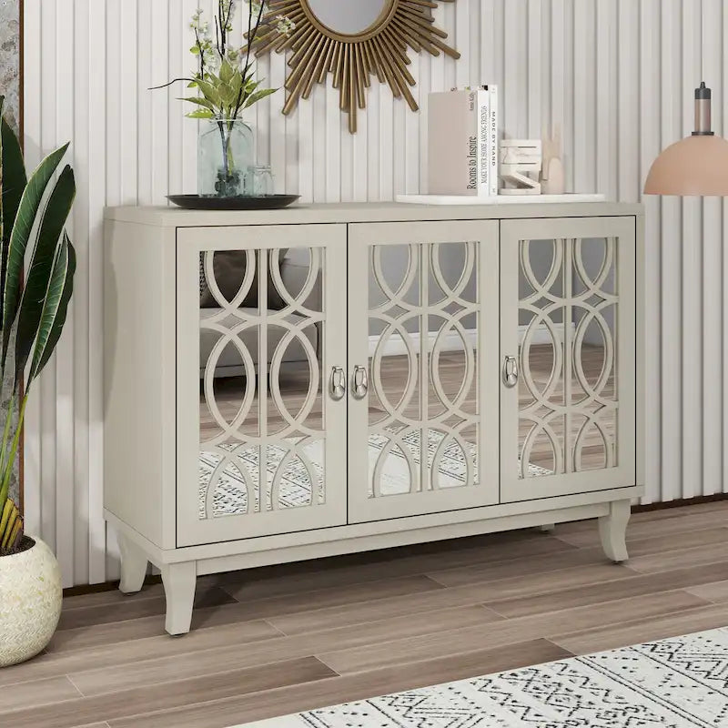 Buffetschrank/Sideboard mit 3 Spiegeltüren und Glastüren fürs Esszimmer