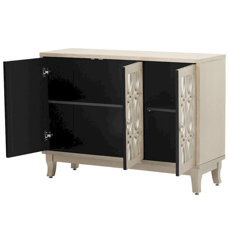 Buffetschrank/Sideboard mit 3 Spiegeltüren und Glastüren fürs Esszimmer