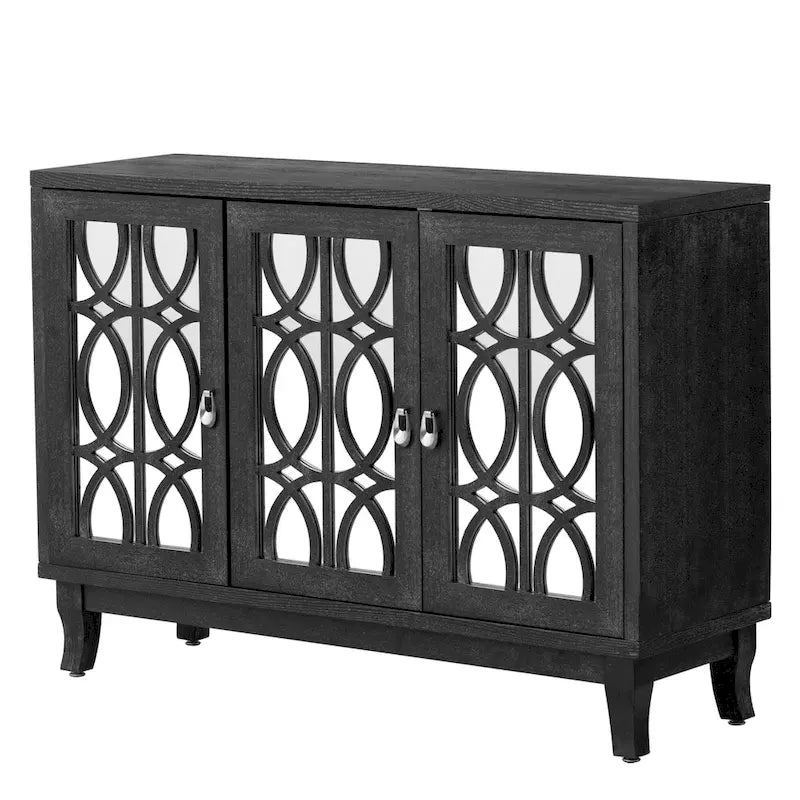 Buffetschrank/Sideboard mit 3 Spiegeltüren und Glastüren fürs Esszimmer