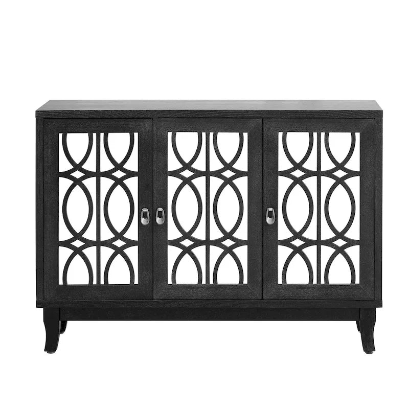 Buffetschrank/Sideboard mit 3 Spiegeltüren und Glastüren fürs Esszimmer