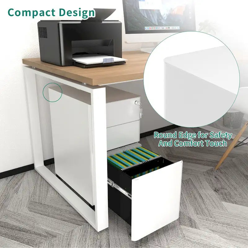 Archivador vertical moderno de acero con 3 cajones y ruedas para archivos A4, carta y oficio