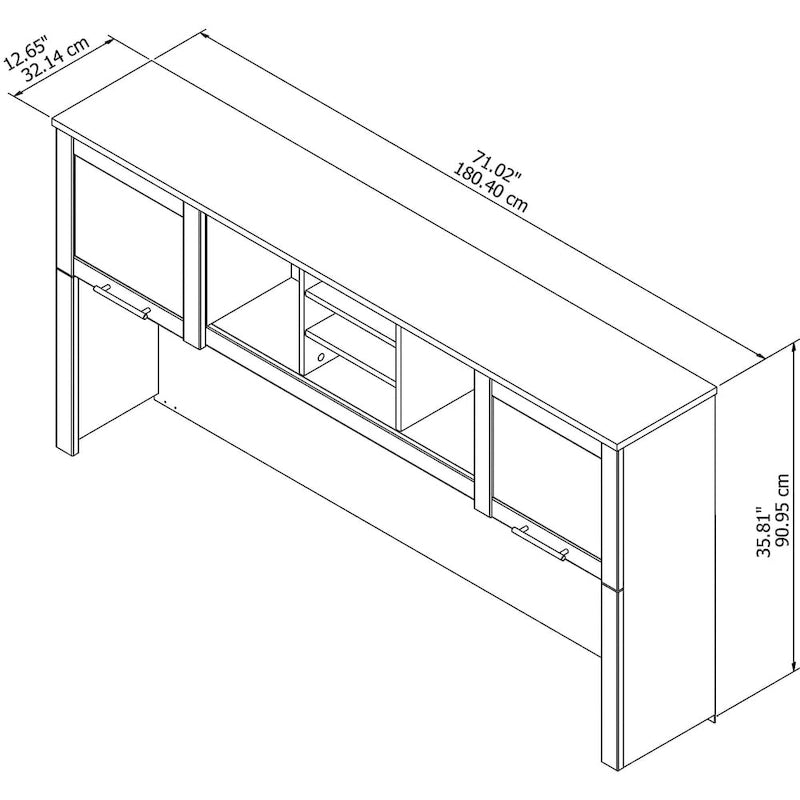 Surmeuble de bureau finition chêne espresso (surmeuble uniquement)