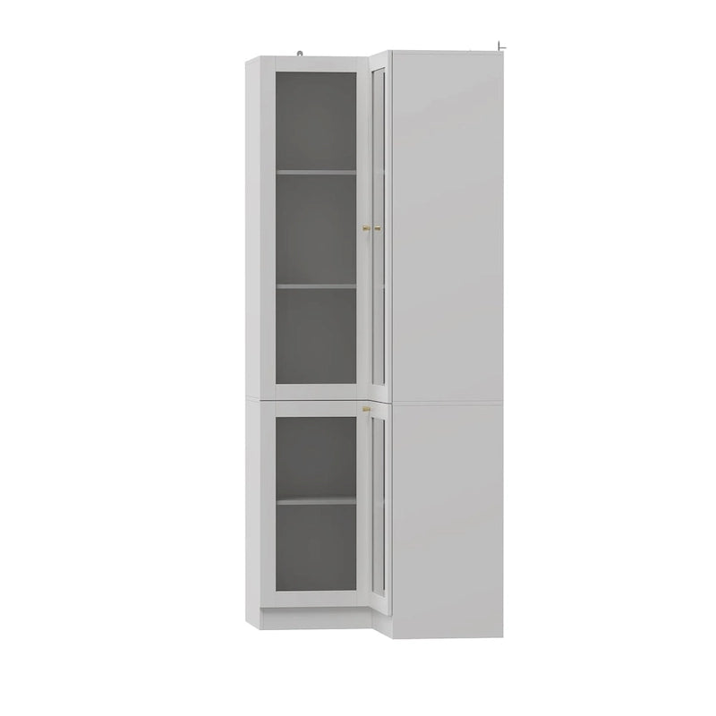 Meuble de salle de bain d’angle blanc de 78.7H - rangement élégant pour toutes les pièces