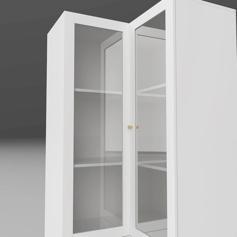 Meuble de salle de bain d’angle blanc de 78.7H - rangement élégant pour toutes les pièces