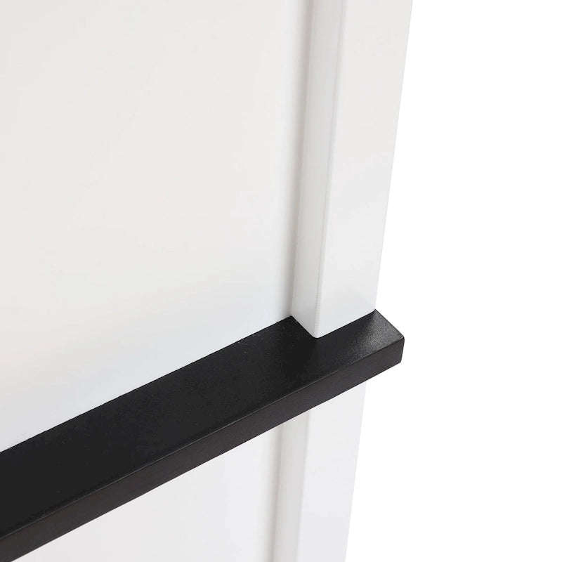 Colonne de rangement de salle de bain en bois blanc et noir - 63 H x 15.75 W x 11.81 D