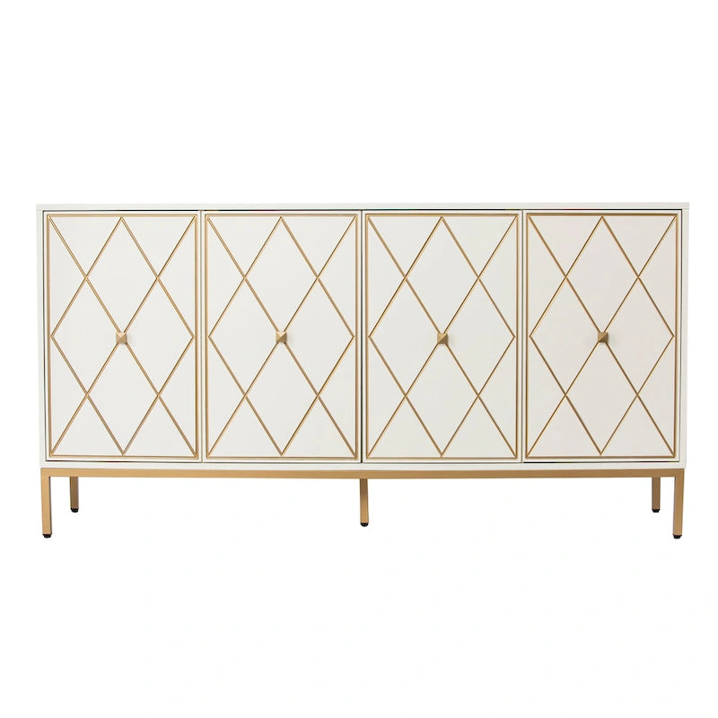 Armoire en bois contemporaine avec détails dorés