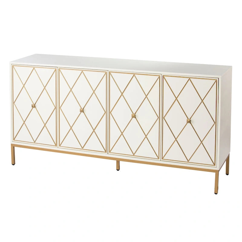 Armoire en bois contemporaine avec détails dorés