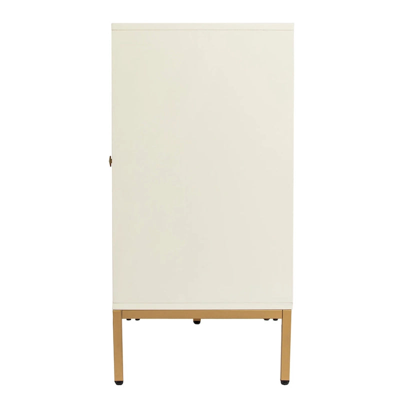 Armoire en bois contemporaine avec détails dorés