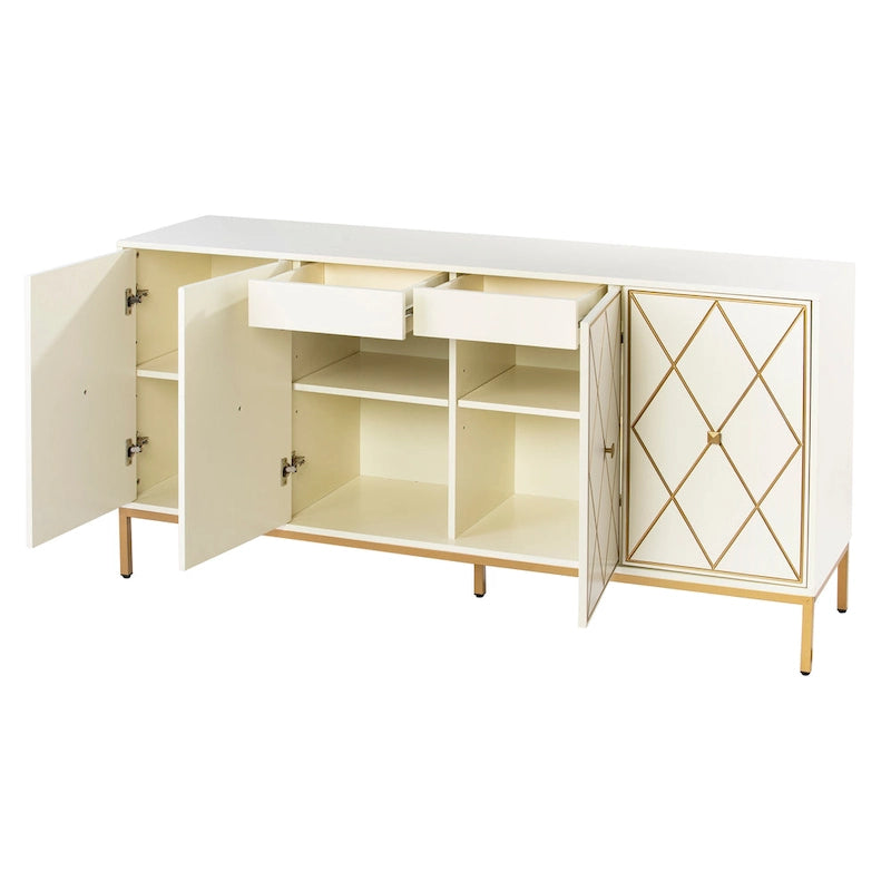 Armoire en bois contemporaine avec détails dorés