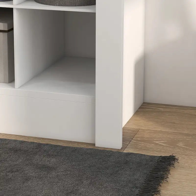 Meuble à chaussures haut de 71 pour entrée, rangement étroit pour chaussures, blanc