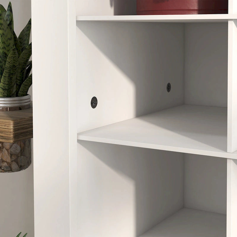 Meuble à chaussures haut de 71 pour entrée, rangement étroit pour chaussures, blanc