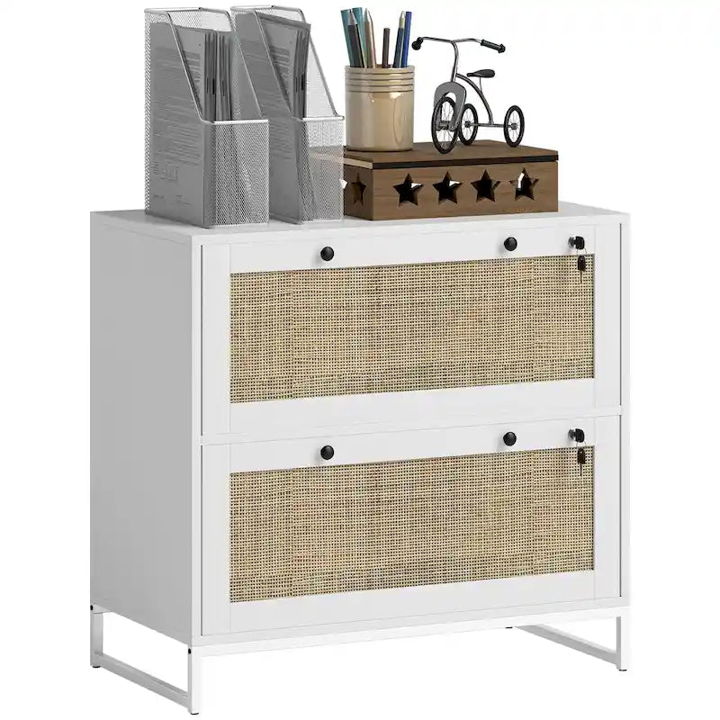 Archivador de 2 cajones con cerradura, archivador vertical con llaves
