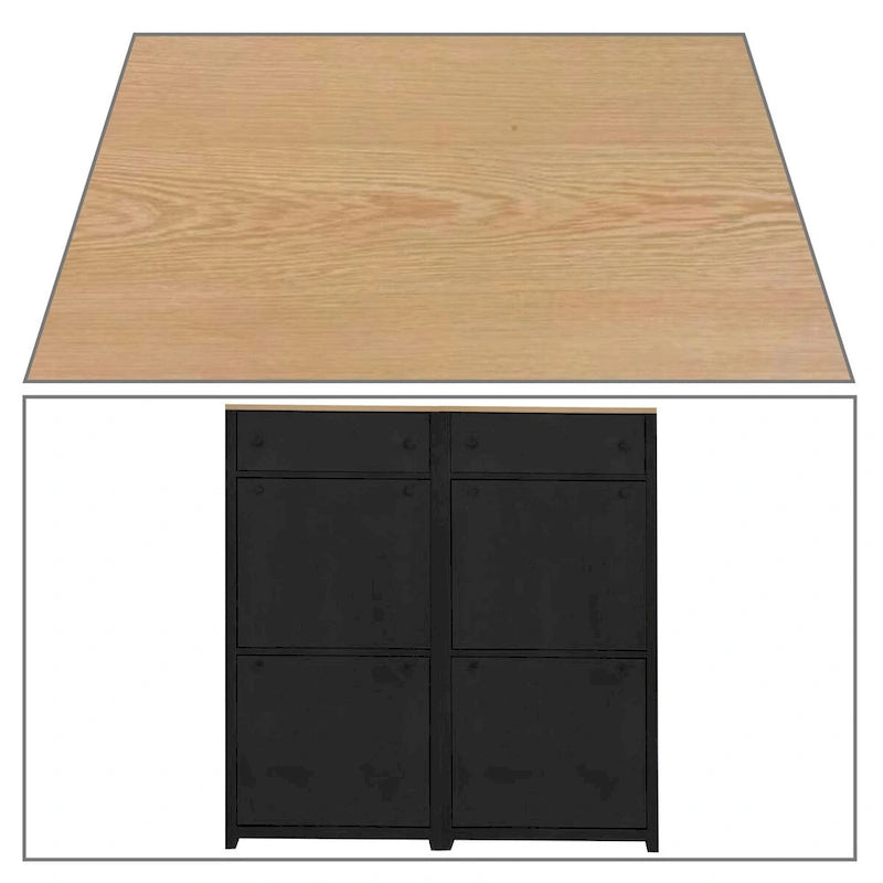 Ensemble moderne minimaliste de deux meubles à chaussures en bois