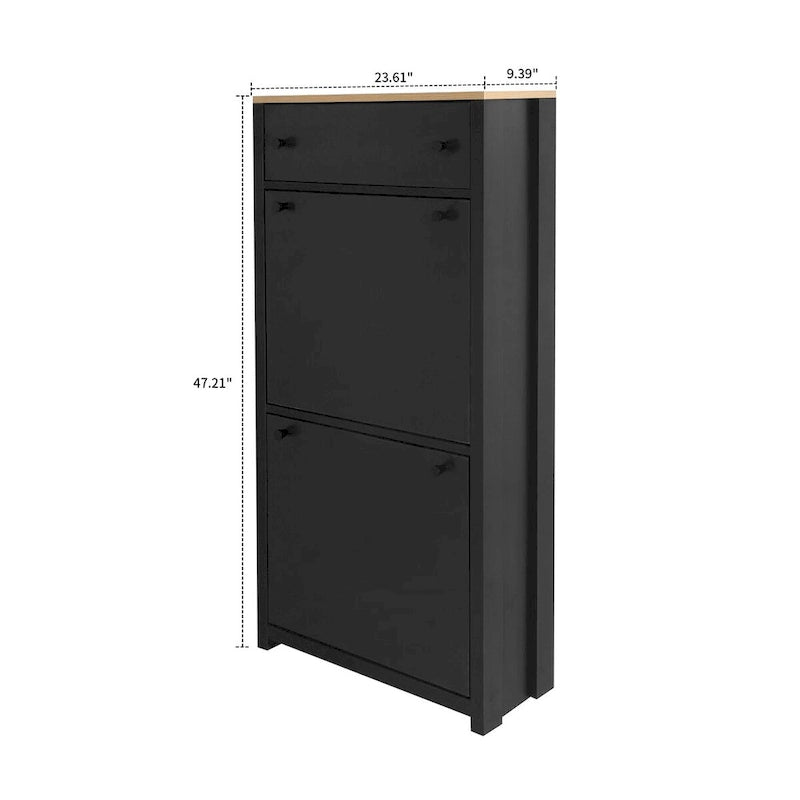 Ensemble moderne minimaliste de deux meubles à chaussures en bois