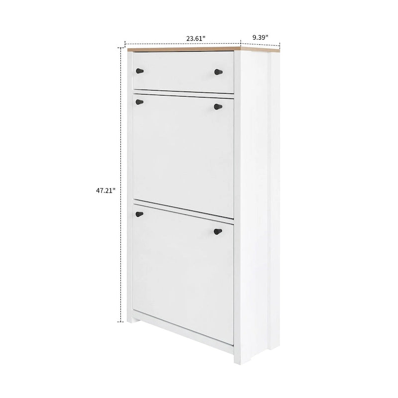 Ensemble moderne minimaliste de deux meubles à chaussures en bois