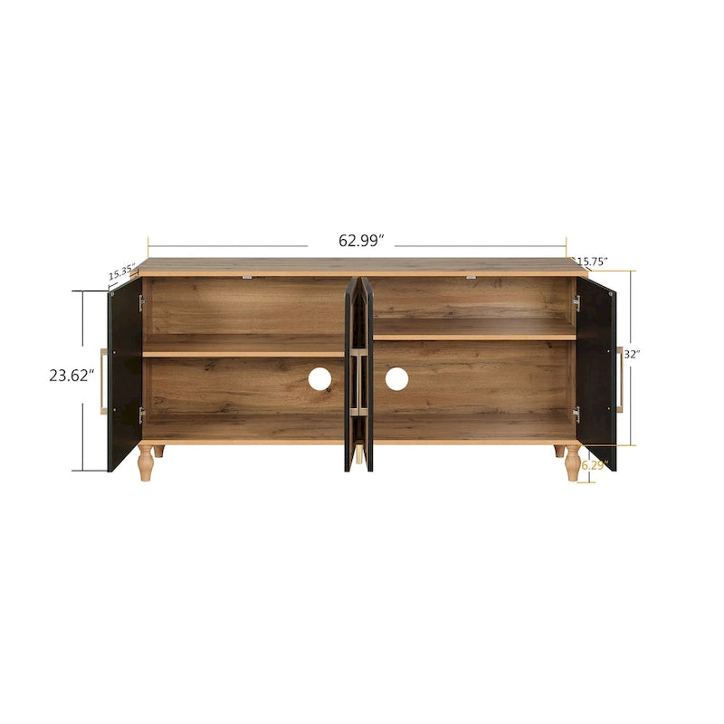 Armario grande de almacenamiento con puerta de flores talladas y manija de metal, ideal para la sala, la cocina y la entrada