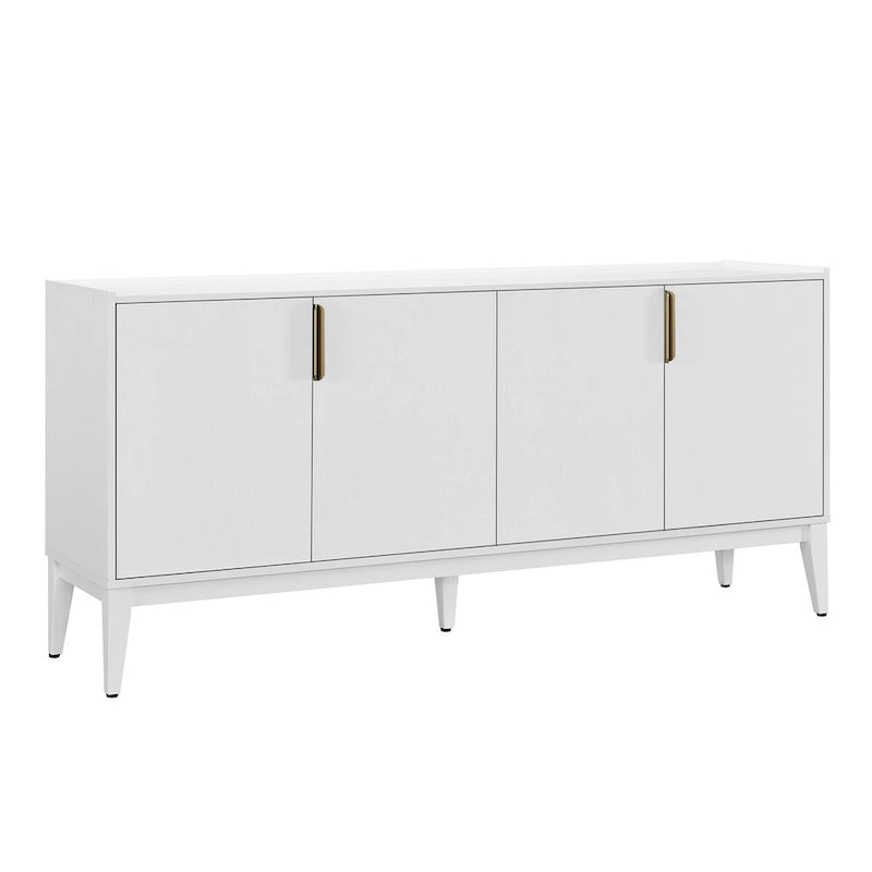 Aparador de madera con 4 puertas y estantes ajustables para pasillo, entrada, sala o dormitorio