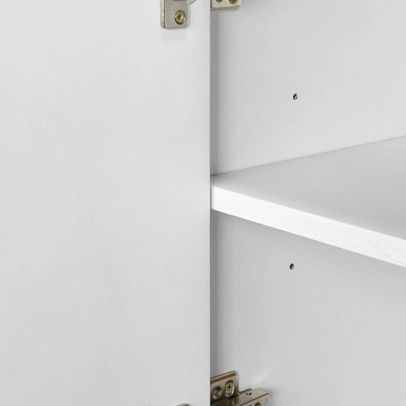 Aparador de madera con 4 puertas y estantes ajustables para pasillo, entrada, sala o dormitorio