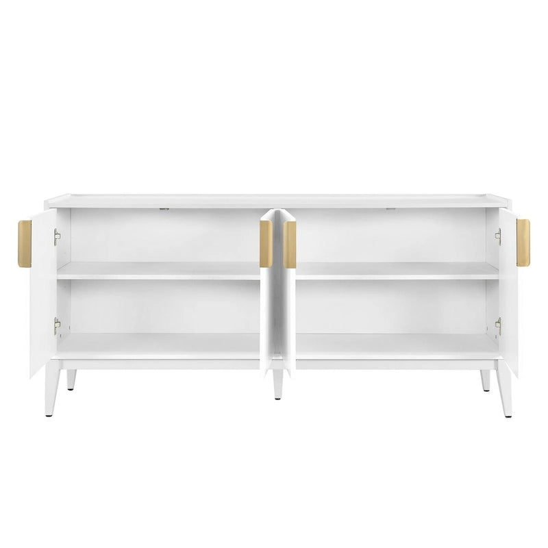 Buffet de rangement en bois avec 4 portes et étagères réglables, pour le couloir, l’entrée, le salon ou la chambre
