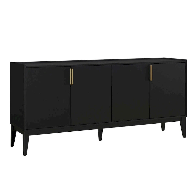 Buffet de rangement en bois avec 4 portes et étagères réglables, pour le couloir, l’entrée, le salon ou la chambre