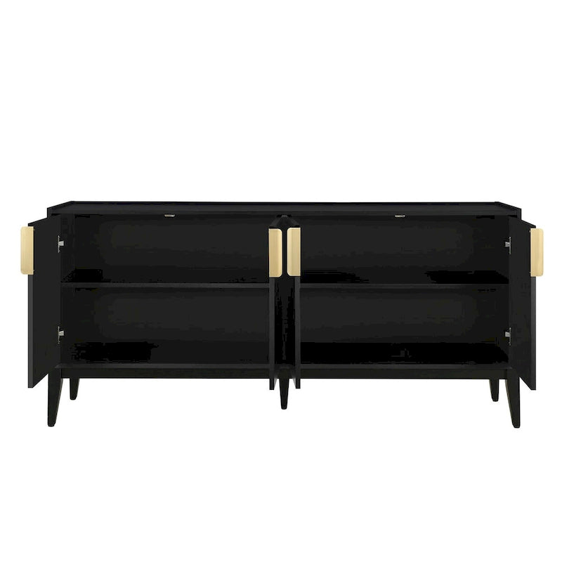 Buffet de rangement en bois avec 4 portes et étagères réglables, pour le couloir, l’entrée, le salon ou la chambre