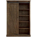 Bibliothèque rustique à portes de grange, étagères en bois, bibliothèque de bureau, marron - 48 W x 72 H x16 D