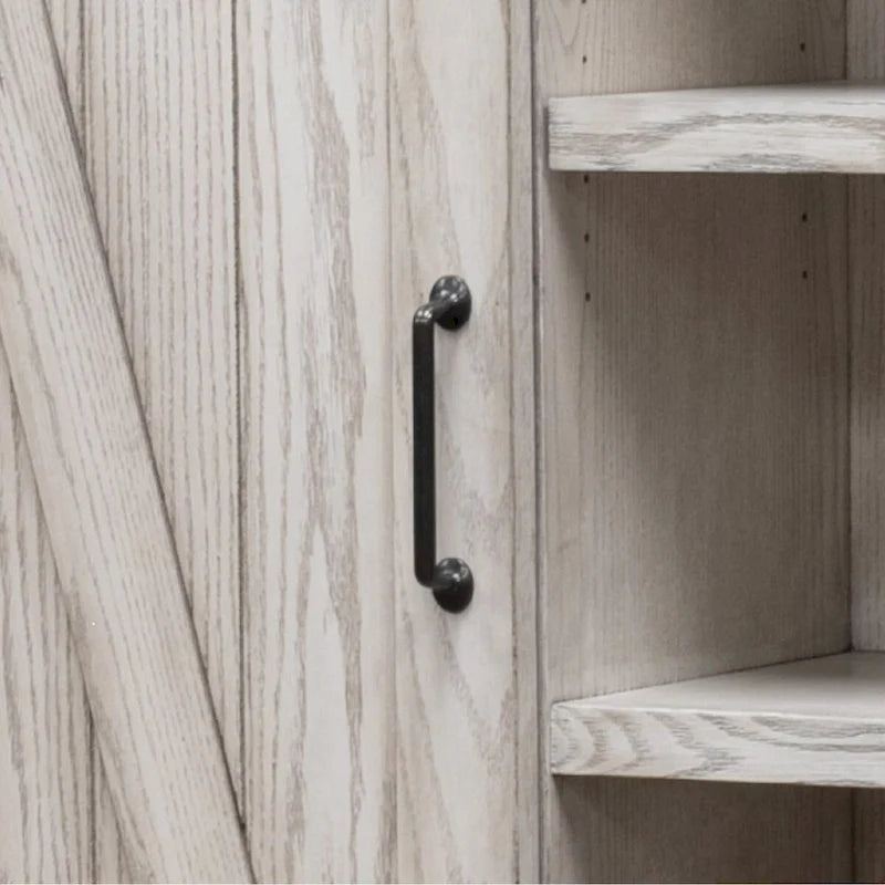 Bibliothèque rustique à portes de grange, étagères en bois, bibliothèque de bureau, marron - 48 W x 72 H x16 D