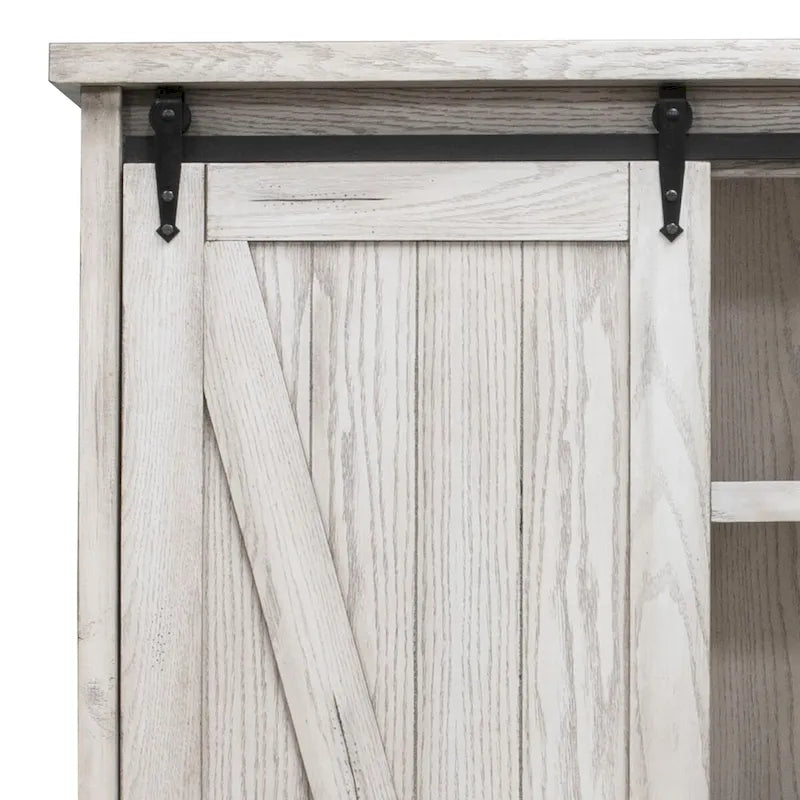 Bibliothèque rustique à portes de grange, étagères en bois, bibliothèque de bureau, marron - 48 W x 72 H x16 D