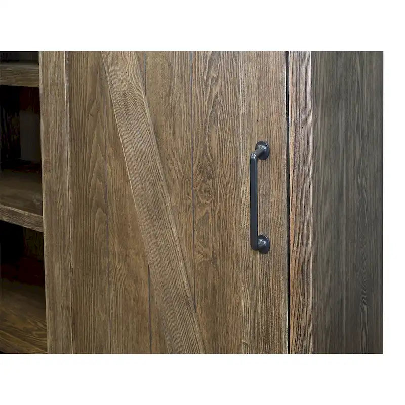 Bibliothèque rustique à portes de grange, étagères en bois, bibliothèque de bureau, marron - 48 W x 72 H x16 D