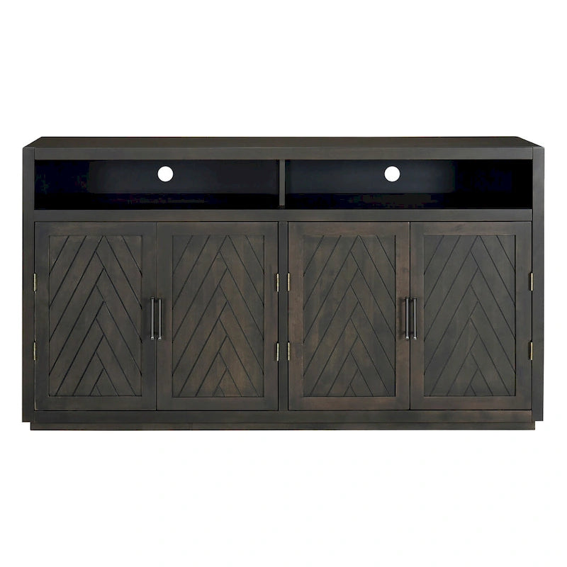 Modernes klassisches Sideboard mit 4 Türen, offenem Stauraum und verstellbaren Einlegeböden