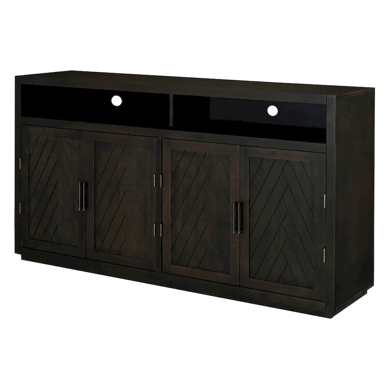 Modernes klassisches Sideboard mit 4 Türen, offenem Stauraum und verstellbaren Einlegeböden