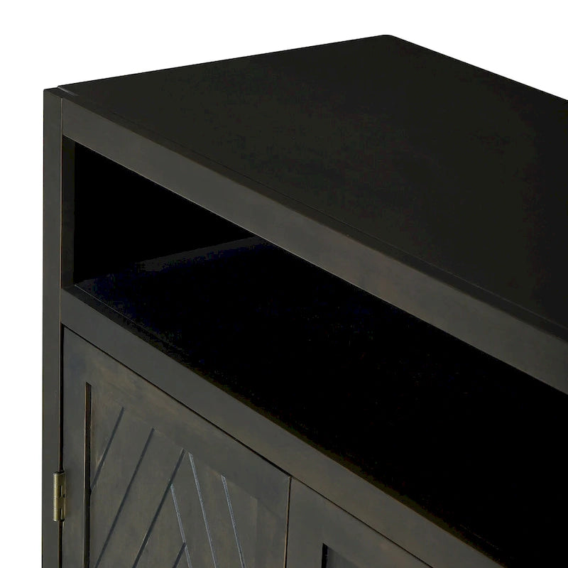 Modernes klassisches Sideboard mit 4 Türen, offenem Stauraum und verstellbaren Einlegeböden