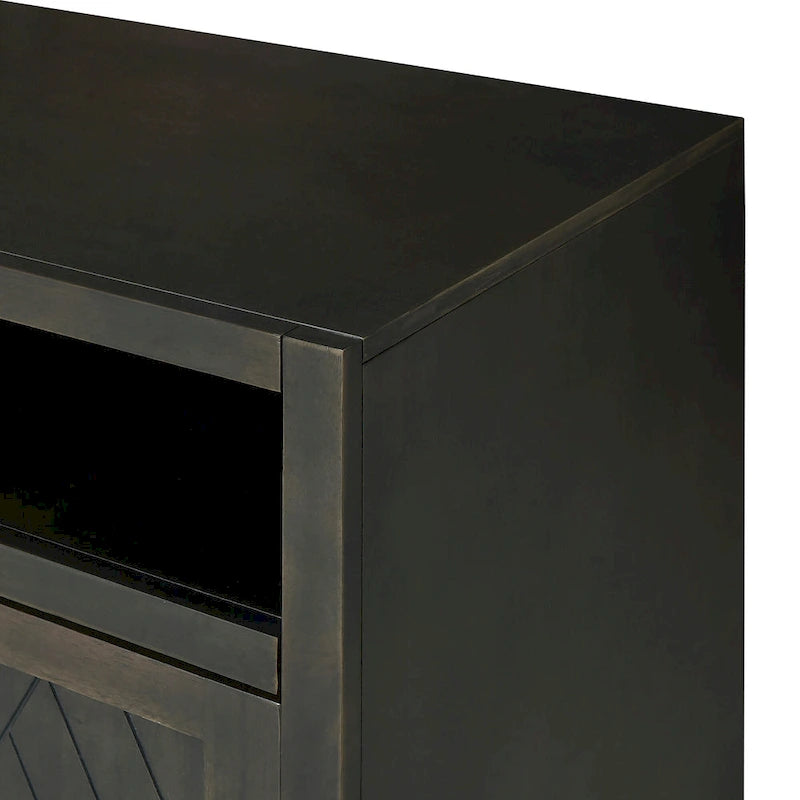Modernes klassisches Sideboard mit 4 Türen, offenem Stauraum und verstellbaren Einlegeböden