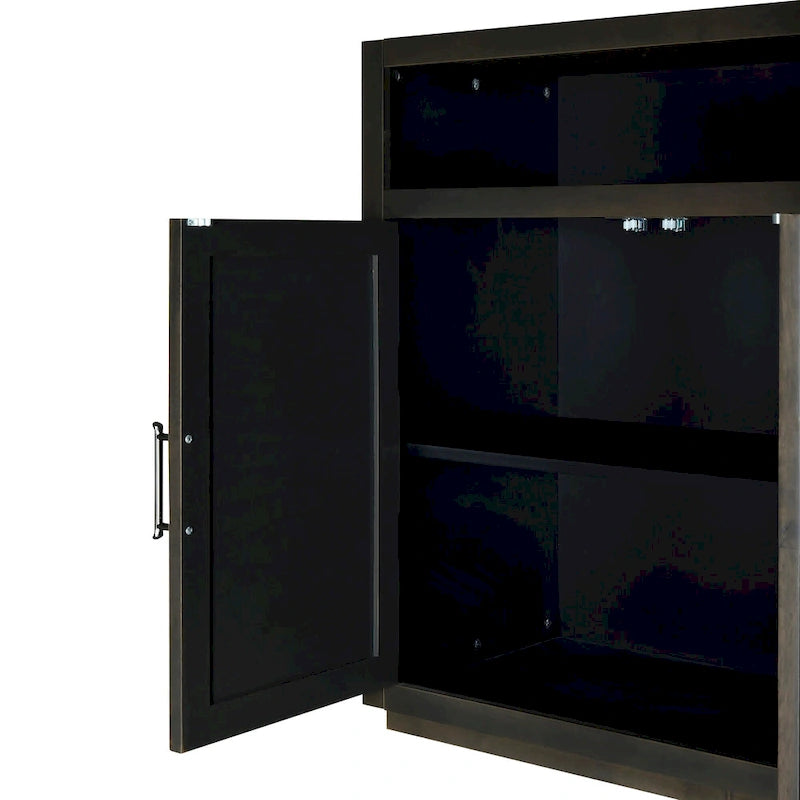 Modernes klassisches Sideboard mit 4 Türen, offenem Stauraum und verstellbaren Einlegeböden