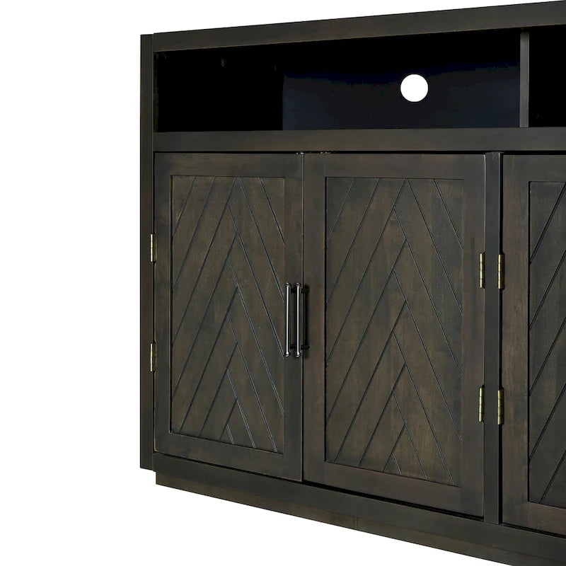 Modernes klassisches Sideboard mit 4 Türen, offenem Stauraum und verstellbaren Einlegeböden