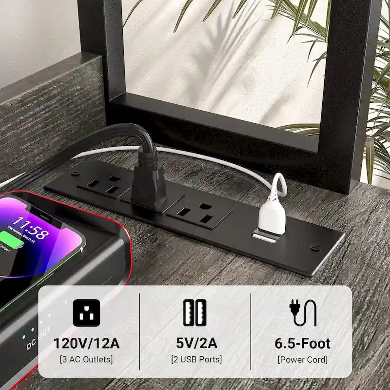 Buffet-Sideboard und Aktenschrank mit Aufsatz und USB-Anschlüssen