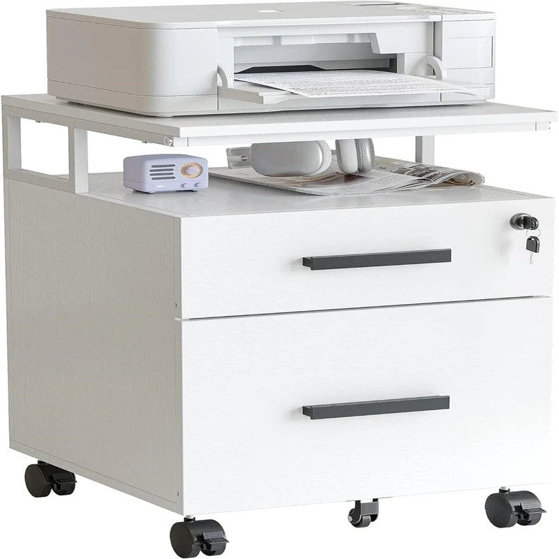 Archivador de 2 cajones con cerradura para oficina en casa - 17D x 24.3W x 16H