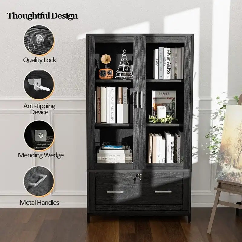 Aktenschrank mit verstellbaren Regalböden und Schloss