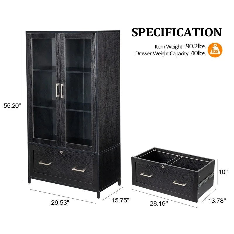 Aktenschrank mit verstellbaren Regalböden und Schloss