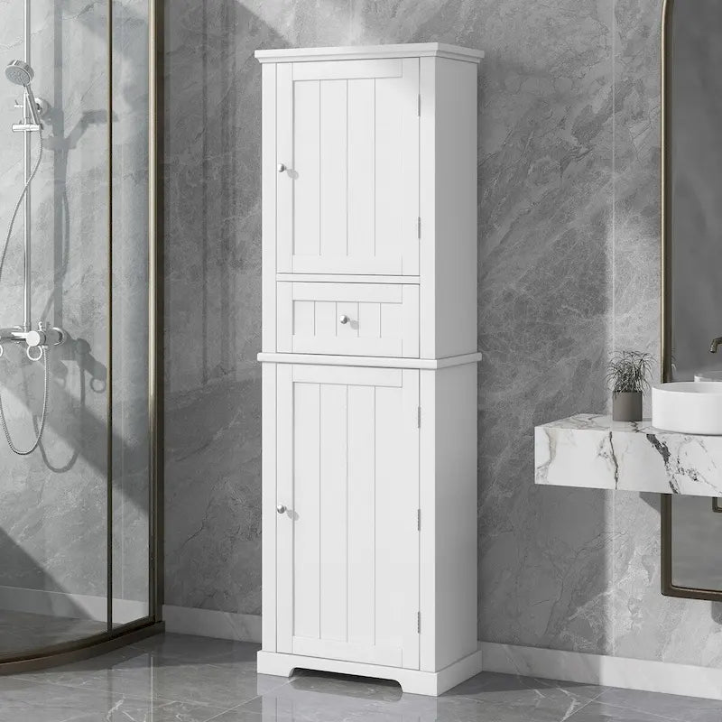 Wäscheschrank mit Schublade und verstellbarem Regalboden, 22 in. B x 11 in. T x 67.3 in. H