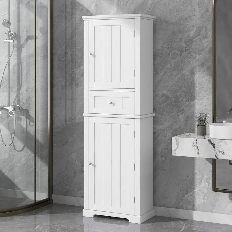 Wäscheschrank mit Schublade und verstellbarem Regalboden, 22 in. B x 11 in. T x 67.3 in. H
